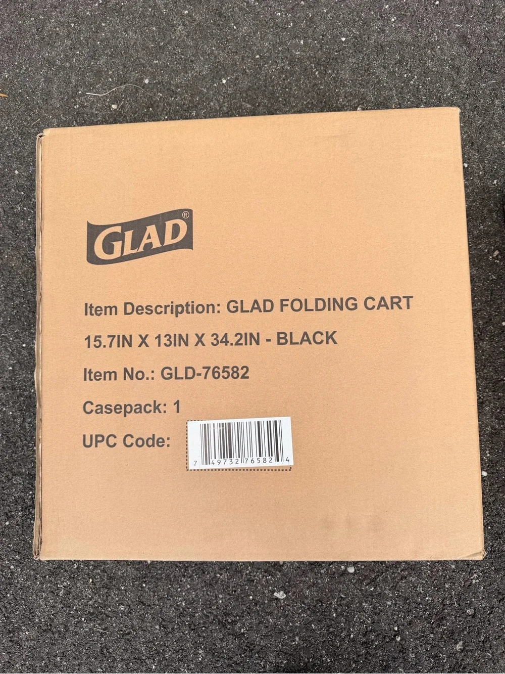 BRAND NEW GLAD Folding Utility Cart – Black